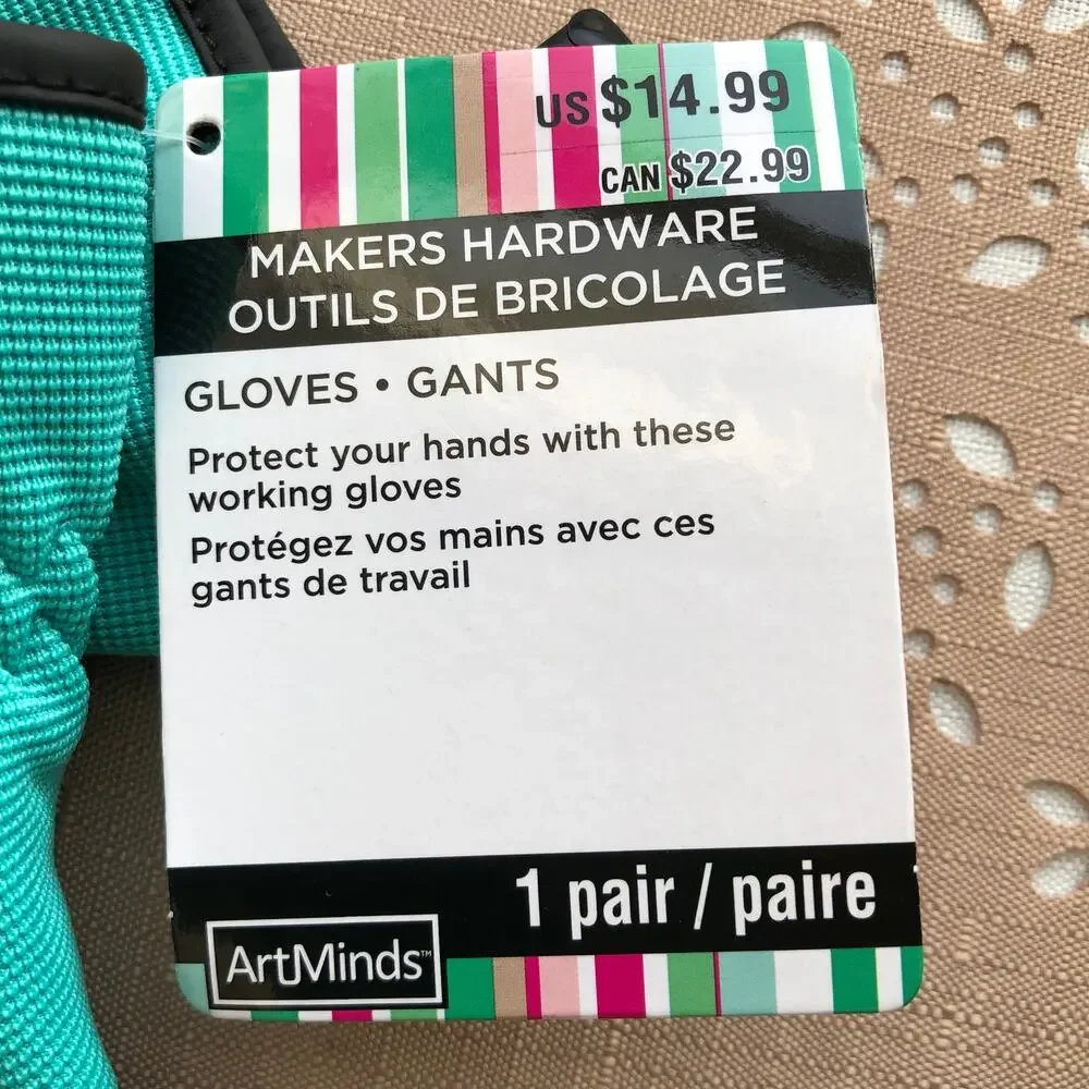 NWT Artminds Teal Hand Protection Working Gloves Size: Medium